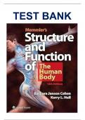 Test Bank Memmlers Structure and Function of the Human Body 14th Edition Cohen Complete Guide