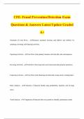 CFE- Fraud Prevention&sol;Detection Exam Questions & Answers Latest Update Graded A&plus;