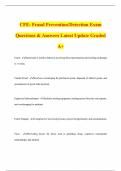 CFE- Fraud Prevention&sol;Detection Exam Questions & Answers Latest Update Graded A&plus;