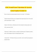 CFE- Fraud Exam 1 Questions & Answers Latest Update Graded A&plus;