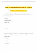 CFE- Fraud Exam 1 Questions & Answers Latest Update Graded A&plus;