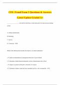 CFE- Fraud Exam 1 Questions & Answers Latest Update Graded A&plus;