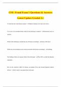 CFE- Fraud Exam 1 Questions & Answers Latest Update Graded A&plus;