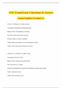 CFE- Fraud Exam 1 Questions & Answers Latest Update Graded A&plus;
