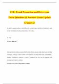 CFE- Fraud Prevention and Deterrence Exam Questions & Answers Latest Update Graded A&plus; An entity's corporate culture is most effectively assessed using a checklist of initiatives