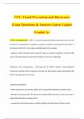 CFE- Fraud Prevention and Deterrence Exam Questions & Answers Latest Update Graded A&plus;
