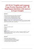 ATI TEAS 7 English and Language Usage Practice Questions 2025 – 80 High-Impact Questions with Answers & Expert Insights