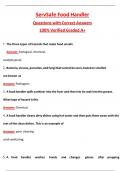 ServSafe Food Handler Questions and Answers &lpar;2025 &sol; 2026&rpar; &lpar;Verified Answers&rpar; A&plus; Grade Assured