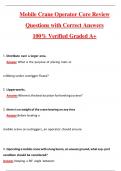 Mobile Crane Operator Core Review Questions with Correct Answers Pass the Exam&comma; 100&percnt; Verified &lpar;2025 &sol; 2026&rpar; Graded A&plus;