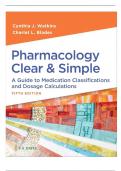 TEST BANK FOR Pharmacology Clear and Simple&colon; A Guide to Medication Classifications and Dosage Calculations Fifth Edition by Cynthia J&period; Watkins&comma; Charlet L&period; Blades ISBN&colon;978-1719651196 COMPLETE GUIDE 100&percnt; VERIFIED A&plus; GRADE ASSURED&excl;&excl;&excl;&excl;NEW LATEST UPDATE&excl;&excl;&excl;&excl;&excl;