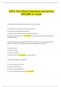  ANCC Non-Clinical Questions with 100&percnt; Correct Verified Answers &lpar;2024&sol;2025&rpar; &ndash; A&plus; Grade Certification Support