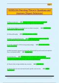 NURS246 Nursing Theory Questions and  Answers &lpar;Expert Solutions&rpar; 