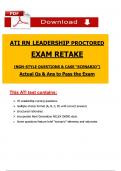 2026 RN ATI Leadership Proctored Exam Retake with Questions and Verified Rationalized Answers&comma; 100&percnt; Passing Score Guarantee