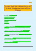 Six Sigma Black Belt - Fundamentals of Lean  Six Sigma Questions and Answers &lpar;Expert  Solutions&rpar;