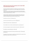 IGCSE Travel and Tourism Unit 1 Vocabulary words&colon; Complete Q&A  with Verified Solutions-2025&sol;2026
