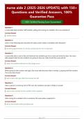 nurse aide 2 &lpar;2026&sol;2027 UPDATE&rpar; with 150&plus; Questions and Verified Answers&comma; 100&percnt; Guarantee Pass