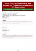 Nurse Aide &lpar;2026&sol;2027 UPDATE&rpar; with Questions and Verified Rationalized Answers&comma; 100&percnt;- Guarantee Pass