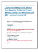 California ACLS Certification Practice  Exam Questions And Correct Answers  &lpar;Verified Answers&rpar; Plus Rationales 2025  Q&A &vert; Instant Download Pdf 