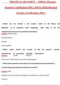 PHYSICAL SECURITY - &lpar;SPED&rpar;&comma; Physical Security Certification &lpar;PSC&rpar;&comma; DCSA SPeD Physical Security Solved 100&percnt; Correct &vert;2025&sol;2026 Correct Questions and Answers