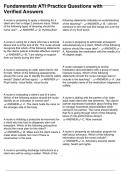 Fundamentals ATI Practice Questions with Verified Answers
