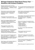 Michigan Esthetician State Board Theory Test Questions with Answers Graded A