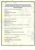 HONDROS NURSING 160 EXAM 2 UPDATED WITH MOST TESTED QUESTIONS AND ANSWERS &vert; GRADED A&plus; &vert; ASSURED SUCCESS WITH DETAILED RATIONALES