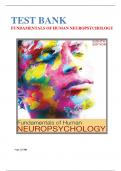 Test Bank for Fundamentals of Human Neuropsychology, 8th Edition by Bryan Kolb and Ian Whishaw| 978-1319247164| All Chapters| LATEST