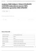 Anatomy 2200 Midterm 1 EXAM &lpar;COMPLETE ANSWERS elaborations&rpar; answers 100&percnt; satisfaction guarantee 2025 UPDATE&excl;&excl;