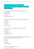 Pathophysiology Final Exam 1 Questions All Solved Graded A&plus;&lpar;2025-2026&rpar; Edition&period;