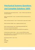Mechanical Systems Questions and Complete Solutions 100&percnt;