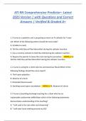 ATI RN Comprehensive Predictor&ndash; Latest 2025 Version &vert; with Questions and Correct Answers &vert; Verified & Graded A&plus;