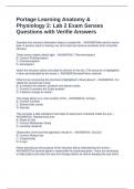 Portage Learning Anatomy & Physiology 2&colon; Lab 2 Exam Senses Questions with Verifie Answers