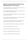 Illinois General Standards Pesticide Exam Questions With Correct Answers