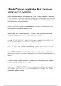Illinois Pesticide Applicator Test Questions With Correct Answers