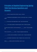 Principles of Applied Engineering Spring TEKS Test Review Questions and Answers