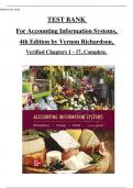Test Bank For Accounting Information Systems ISE  by Rod E&period; Smith Vernon Richardson&comma; Chengyee Janie Chang &comma; 4th Edition&vert;&vert;ISBN&colon;9781266188350