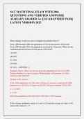 SAT MATH FINAL EXAM WITH 200&plus;  QUESTIONS AND VERIFIED ANSWERS&vert;&vert;  ALREADY GRADED A&plus; &vert;&vert; GUARANTEED PASS&vert;&vert;  LATEST VERSION 2025