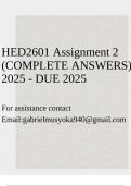 HED2601 Assignment 2 &lpar;COMPLETE ANSWERS&rpar; 2025 - DUE 2025