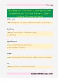 Washington Life&sol;Health Insurance Exam  Questions and Correct Answers&sol; Latest  Update &sol; Already Graded 