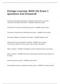 Portage Learning- BIOD 151 Exam 1 Questions And Answers