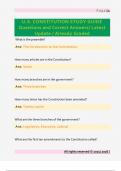 U&period;S&period; CONSTITUTION STUDY GUIDE  Questions and Correct Answers&sol; Latest  Update &sol; Already Graded 