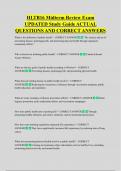 HLTB16 Midterm Review Exam  UPDATED Study Guide ACTUAL  QUESTIONS AND CORRECT ANSWERS