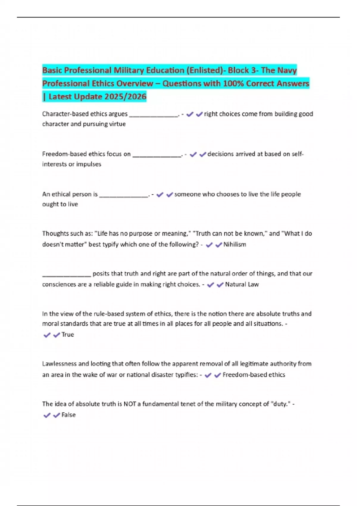 Basic Professional Military Education (Enlisted)- Block 3- The Navy ...