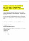 NURS 612 &ndash; MARYVILLE UNIVERSITY EXAM QUESTIONS AND VERIFIED ANSWERS 2025&sol;2026 EDITION &lpar;GRADED A&plus;&rpar; DETAILED ANSWERS&excl;&excl;