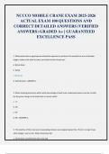 NCCCO Mobile Crane Certification Exam 2025&ndash;2026 &vert; 100 Verified Questions & Detailed Answers &vert; Complete Test Bank for Guaranteed Pass