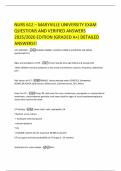 NURS 612 &ndash; MARYVILLE UNIVERSITY EXAM QUESTIONS AND VERIFIED ANSWERS 2025&sol;2026 EDITION &lpar;GRADED A&plus;&rpar; DETAILED ANSWERS&excl;&excl;
