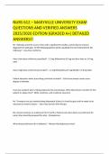 NURS 612 &ndash; MARYVILLE UNIVERSITY EXAM QUESTIONS AND VERIFIED ANSWERS 2025&sol;2026 EDITION &lpar;GRADED A&plus;&rpar; DETAILED ANSWERS&excl;&excl;