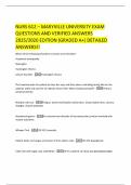 NURS 612 &ndash; MARYVILLE UNIVERSITY EXAM QUESTIONS AND VERIFIED ANSWERS 2025&sol;2026 EDITION &lpar;GRADED A&plus;&rpar; DETAILED ANSWERS&excl;&excl;