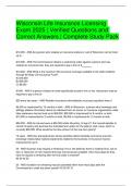 Wisconsin Life Insurance Licensing Exam 2025 &vert; Verified Questions and Correct Answers &vert; Complete Study Pack for State Certification