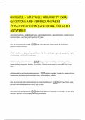 NURS 612 &ndash; MARYVILLE UNIVERSITY EXAM QUESTIONS AND VERIFIED ANSWERS 2025&sol;2026 EDITION &lpar;GRADED A&plus;&rpar; DETAILED ANSWERS&excl;&excl;
